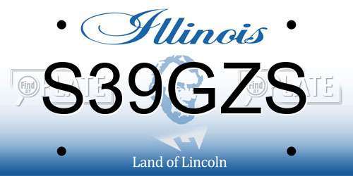S39GZS Illinois License Plate