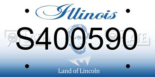S400590 Illinois License Plate