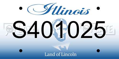S401025 Illinois License Plate