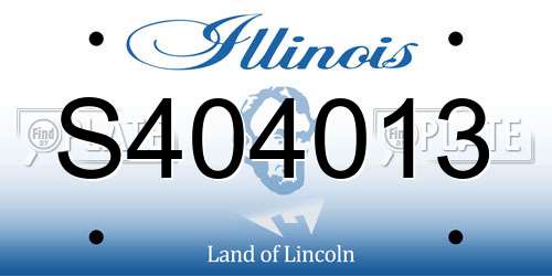 S404013 Illinois License Plate