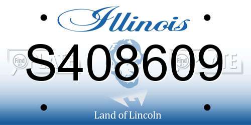 S408609 Illinois License Plate