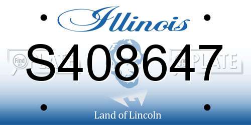 S408647 Illinois License Plate