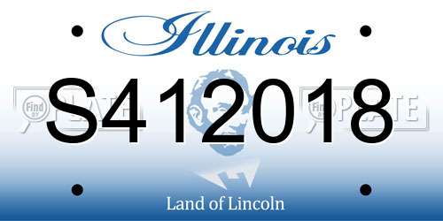 S412018 Illinois License Plate
