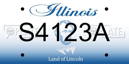 S4123A Illinois License Plate