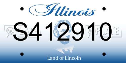 S412910 Illinois License Plate