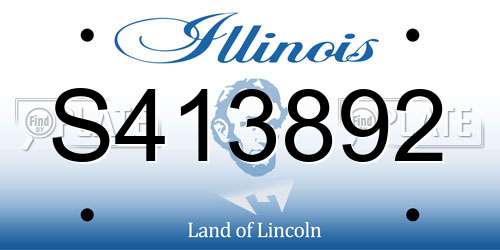 S413892 Illinois License Plate