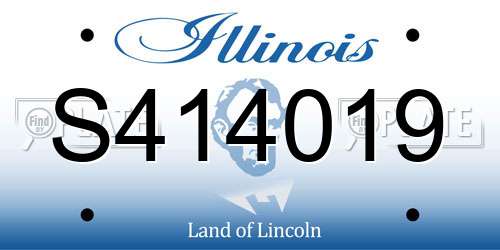 S414019 Illinois License Plate