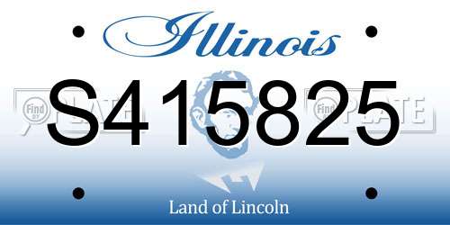 S415825 Illinois License Plate