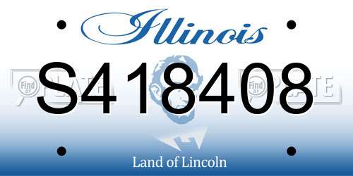 S418408 Illinois License Plate