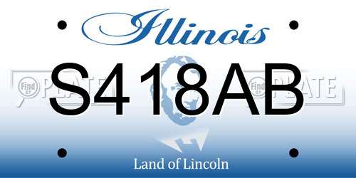 S418AB Illinois License Plate
