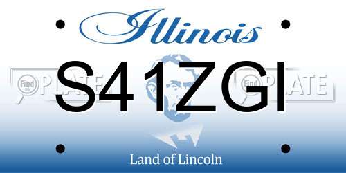 S41ZGI Illinois License Plate