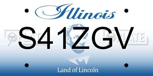 S41ZGV Illinois License Plate