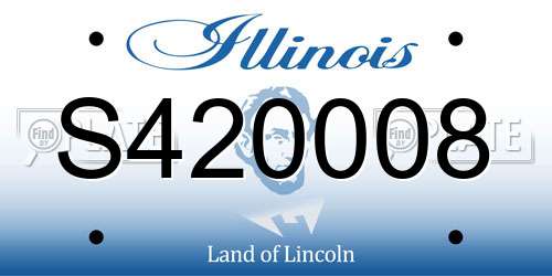 S420008 Illinois License Plate