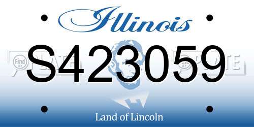 S423059 Illinois License Plate