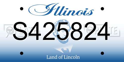 S425824 Illinois License Plate
