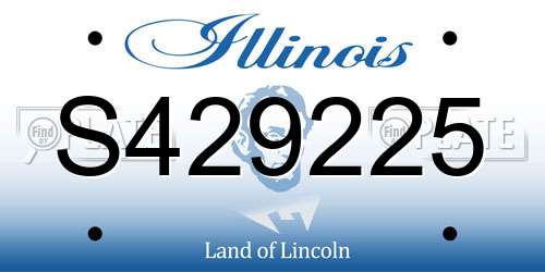 S429225 Illinois License Plate