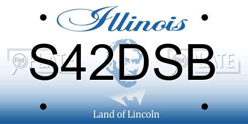 S42DSB Illinois License Plate