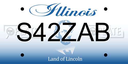 S42ZAB Illinois License Plate