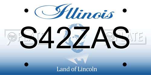 S42ZAS Illinois License Plate