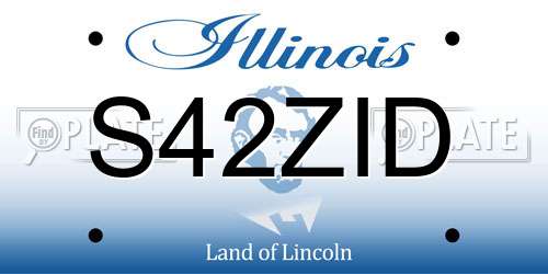S42ZID Illinois License Plate