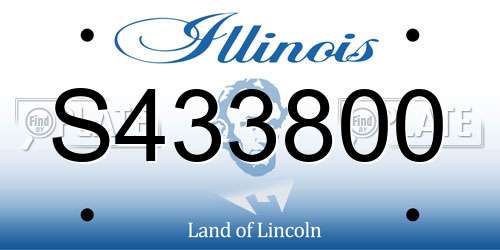 S433800 Illinois License Plate