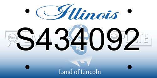 S434092 Illinois License Plate