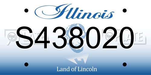 S438020 Illinois License Plate