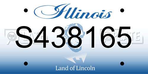 S438165 Illinois License Plate