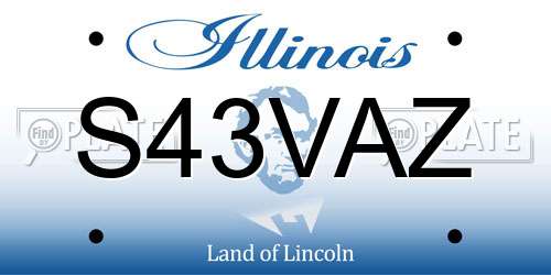 S43VAZ Illinois License Plate