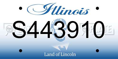S443910 Illinois License Plate