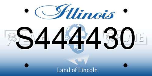 S444430 Illinois License Plate