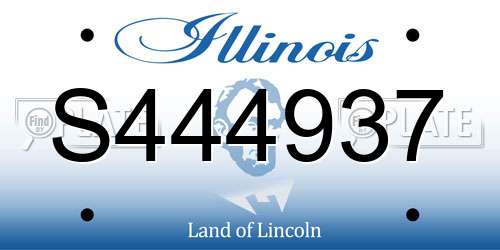 S444937 Illinois License Plate