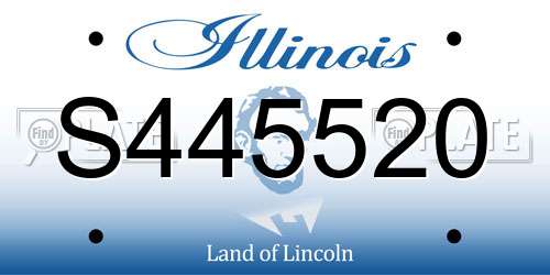 S445520 Illinois License Plate