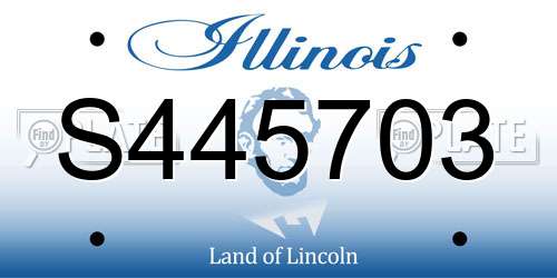 S445703 Illinois License Plate
