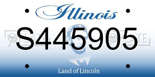 S445905 Illinois License Plate