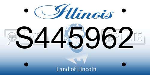 S445962 Illinois License Plate