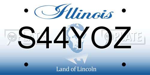 S44YOZ Illinois License Plate