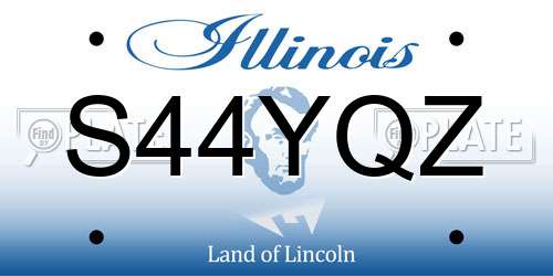 S44YQZ Illinois License Plate