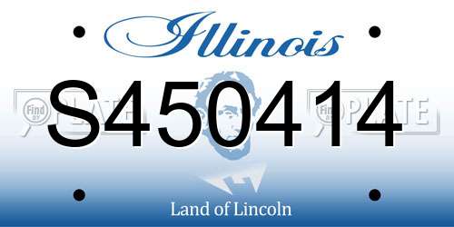 S450414 Illinois License Plate