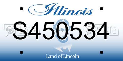 S450534 Illinois License Plate