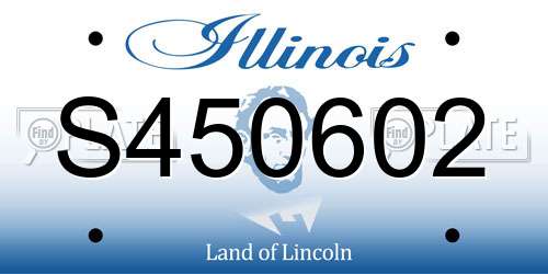 S450602 Illinois License Plate