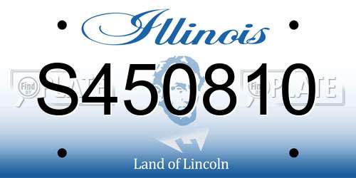 S450810 Illinois License Plate