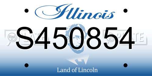 S450854 Illinois License Plate