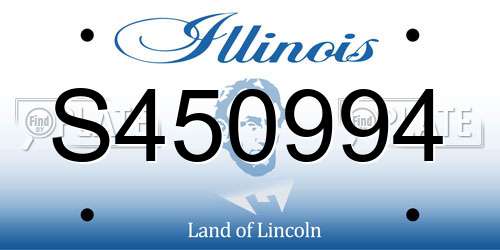 S450994 Illinois License Plate