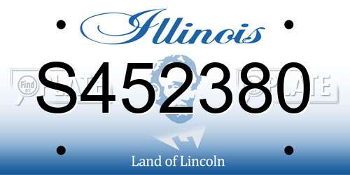 S452380 Illinois License Plate