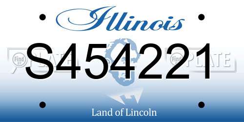 S454221 Illinois License Plate