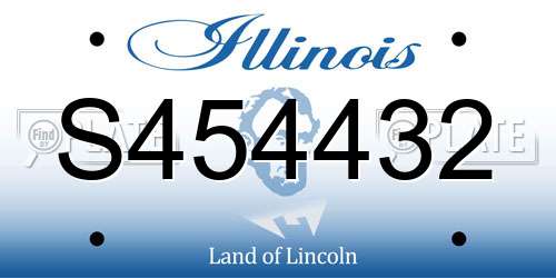S454432 Illinois License Plate
