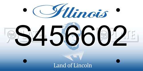 S456602 Illinois License Plate