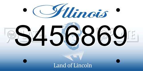 S456869 Illinois License Plate