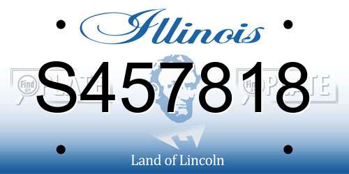 S457818 Illinois License Plate